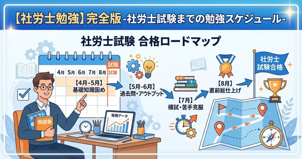 【社労士勉強】完全版-社労士試験までの勉強スケジュール-
