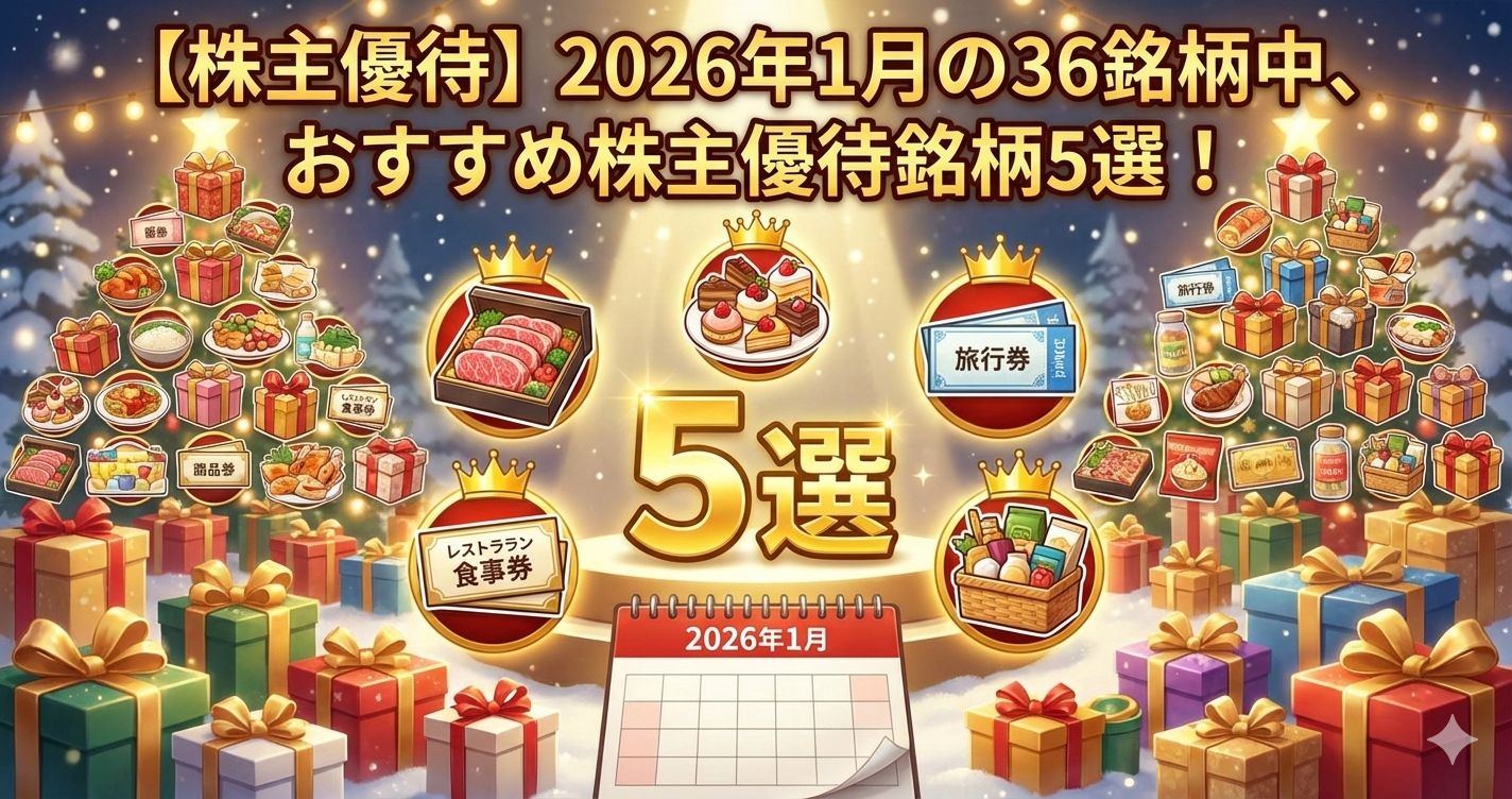 【株主優待】2026年1月の36銘柄中、おすすめ株主優待銘柄5選！