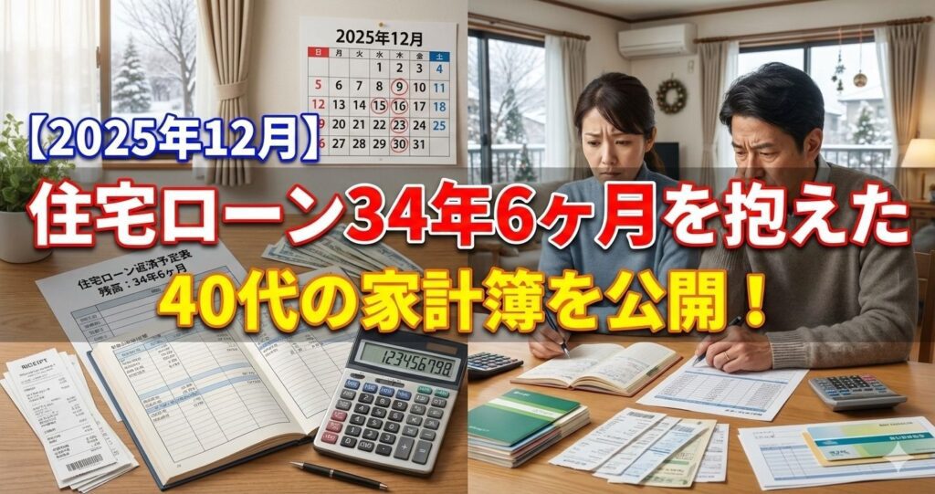 【2025年12月】住宅ローン34年6ヶ月を抱えた40代の家計簿を公開！