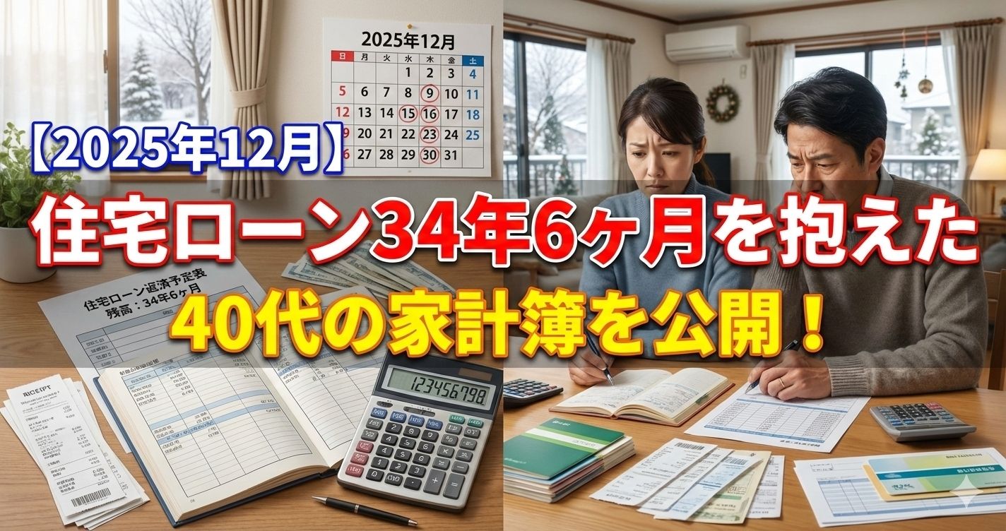 【2025年12月】住宅ローン34年6ヶ月を抱えた40代の家計簿を公開！