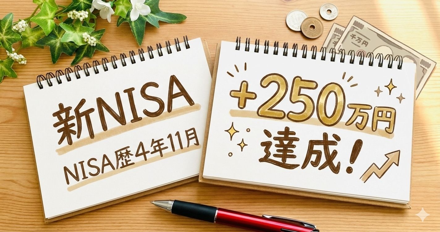 【新NISA】NISA歴4年11月目で+250万円達成！