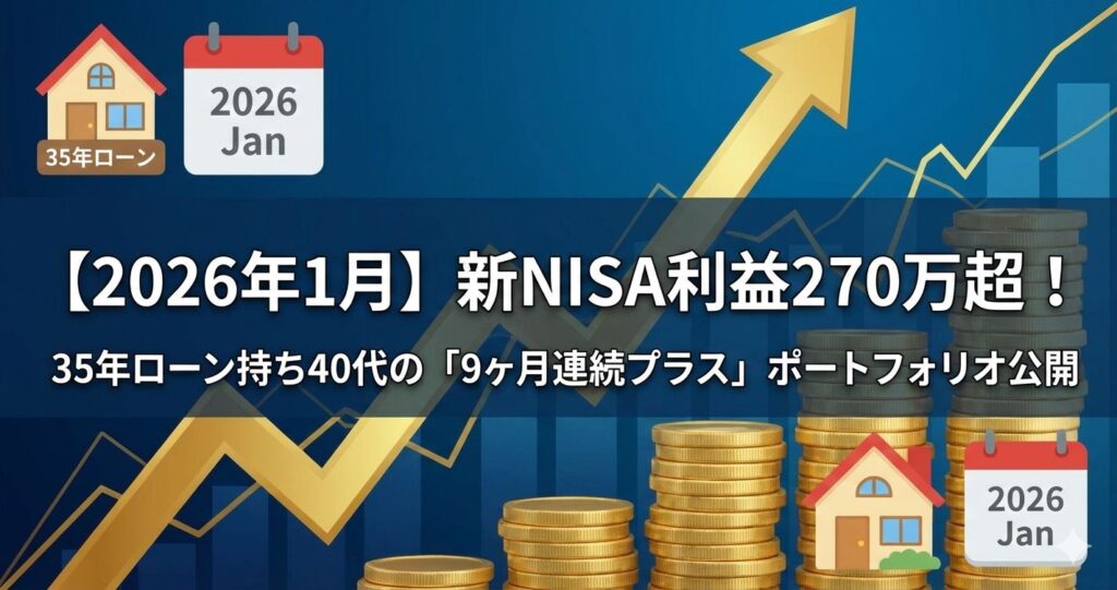 【2026年1月】新NISA利益270万超！35年ローン持ち40代の「9ヶ月連続プラス」ポートフォリオ公開