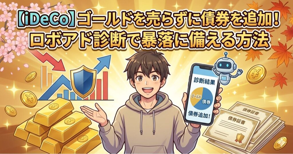 【iDeCo】ゴールドを売らずに債券を追加！ロボアド診断で将来に備える方法