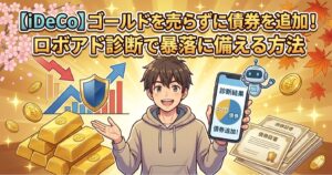 【iDeCo】ゴールドを売らずに債券を追加！ロボアド診断で将来に備える方法