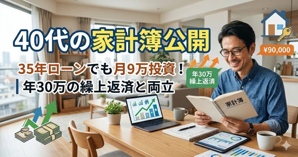 35年ローンでも月9万投資！40代の家計簿公開｜年30万の繰上返済と両立
