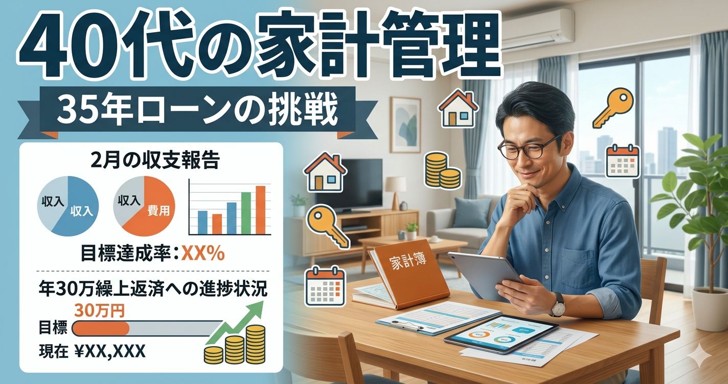35年ローン40代の家計管理｜2月の収支報告と「年30万繰上返済」への進捗状況