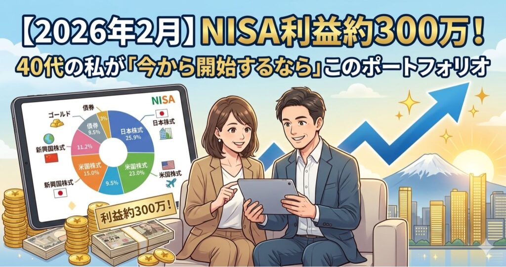 【2026年2月】NISA利益約300万！40代の私が「今から開始するなら」このポートフォリオ