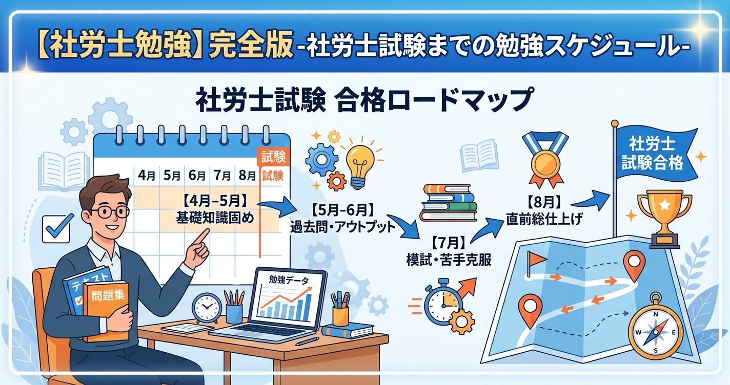 【社労士勉強】完全版-社労士試験までの勉強スケジュール-