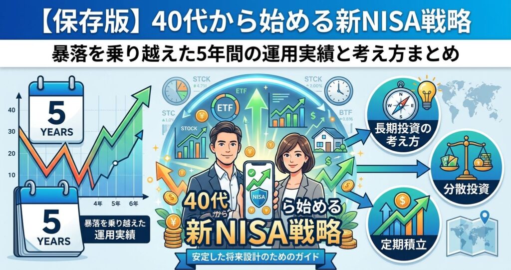 【保存版】40代から始める新NISA戦略｜暴落を乗り越えた5年間の運用実績と考え方まとめ